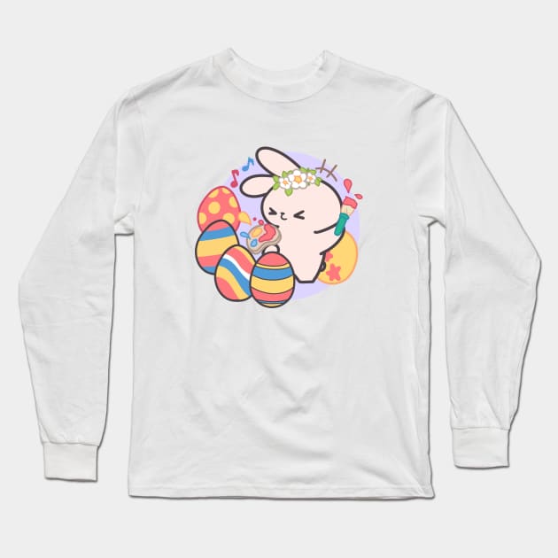 Easter Egg Excitement: Loppi Tokki Prepares for Easter by Coloring Vibrant Eggs! Long Sleeve T-Shirt by LoppiTokki